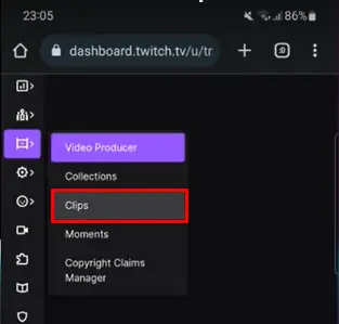 click clips option