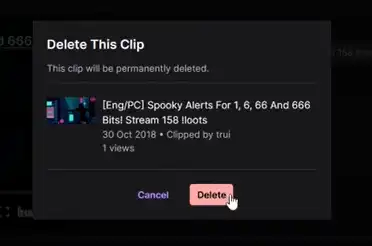 delete clips on twitch pc